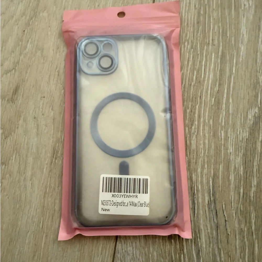 Clear Protective Phone Case with Blue Accent iphone 14 MAX